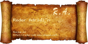Reder Adrián névjegykártya